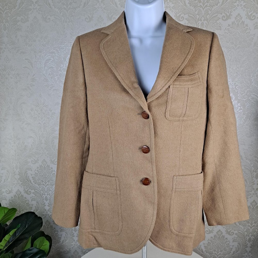 Stanley Blacker for Bloomingdales Size S/M Tan Equestrian Jacket Vintage EUC